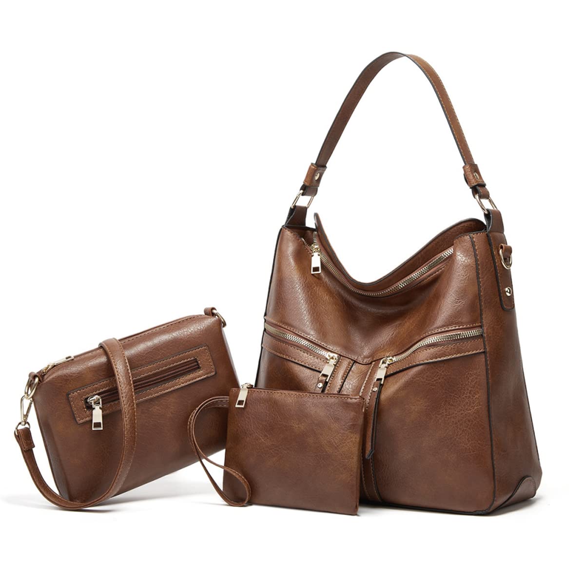 PALAY Tote Bags for Women Big Size Hobo Bag 3-Piece Women Bag Combo PU Shoulder Bag Large Capacity Commuter Bag Handbags Bag for Girls with Purse Gift PALAY Tote Bags for Women Big Size Hobo Bag 3-Piece Women Bag Combo PU Shoulder Bag Large Capacity Commuter Bag Handbags Bag for Girls with Purse Gift